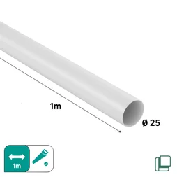 Barre de penderie fixe SPACEO blanc rond