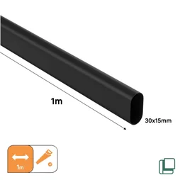 Barre de penderie fixe SPACEO noir ovale