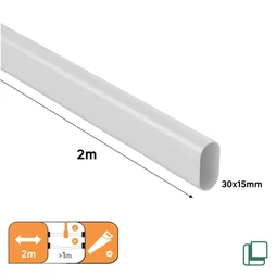 Barre de penderie fixe SPACEO blanc ovale