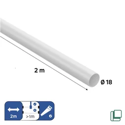 Barre de penderie fixe SPACEO blanc rond