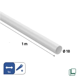 Barre de penderie fixe SPACEO blanc rond