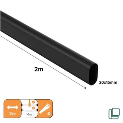 Barre de penderie fixe SPACEO noir ovale