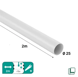 Barre de penderie fixe SPACEO blanc rond