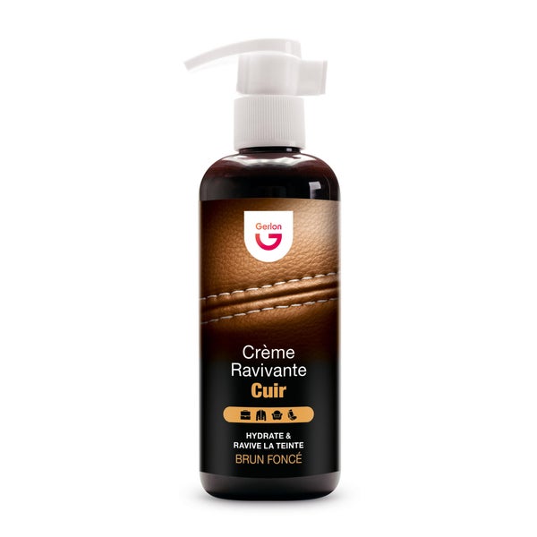 Produit d'entretien cuir GERLON Crème ravivante, brun foncé, 0.25L