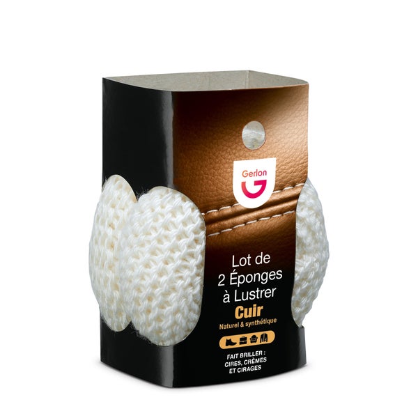 Lot de 2 éponges à lustrer chaussures, GERLON