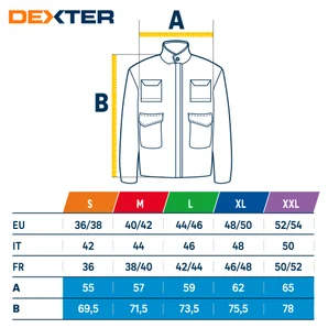 Veste de travail, DEXTER noir / gris, taille s