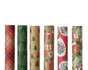 Papier cadeau kraft blanc/brun 6 motifs Noel fsc recycle 2x0,7m 60g/m²