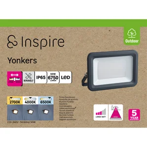 Projecteur extérieur yonkers led 50w 6750lm cct anthracite inspire