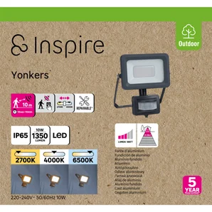 Projecteur extérieur Yonkers led detection 10w 1350lm CCT variation température de couleur IP65 anthracite Inspire