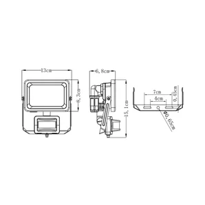 Projecteur extérieur Yonkers led detection 10w 1350lm CCT variation température de couleur IP65 anthracite Inspire