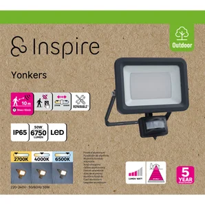 Projecteur extérieur yonkers led detection 50w 6750lm cct anthracite inspire