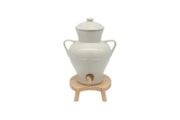 Vinaigrier campagnard en grès 2,5l avec robinet socle bois Le Pratique