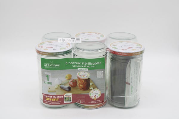 Bocal twist off sterilisable 1l d100 LE PRATIQUE pack 6+carnet rustica