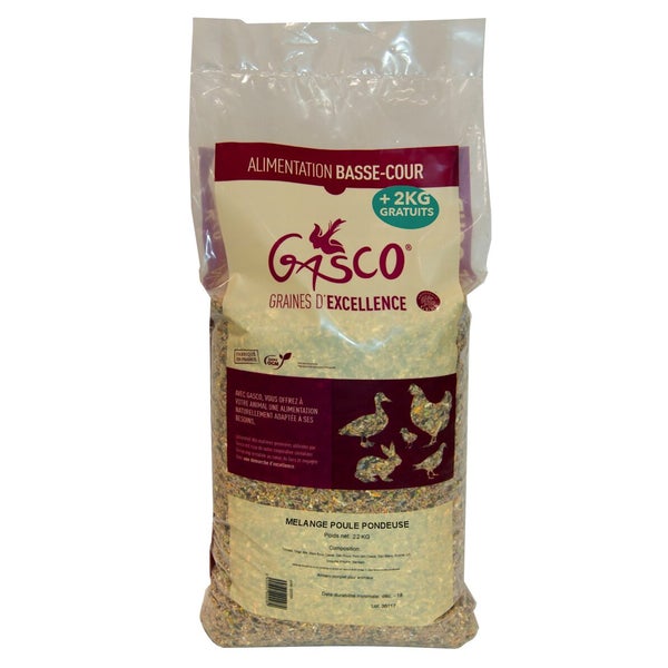 Melange poule pondeuse Gasco 20kg+2kg offerts