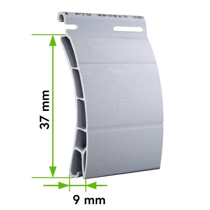 Lot de 4 lames de tablier en PVC blanc Haut. 37 mm, Long. 2.50m