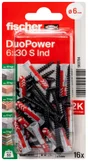 Lot de 16 chevilles multi-matériaux DuoPower FISCHER, vis noires Diam.6 x L.30 mm