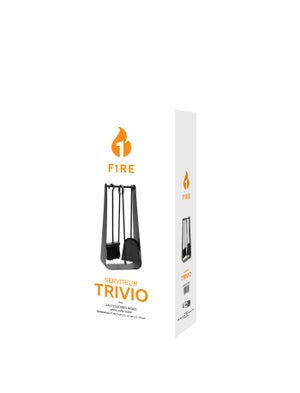 Serviteur TRIVIO acier noir FIRE 002.20252n, 4 accessoires