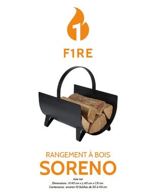 Range-bûche SORENO acier noir 005.1603rb FIRE