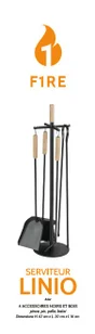 Serviteur LINIO acier noir FIRE 002.20250n, 3 accessoires