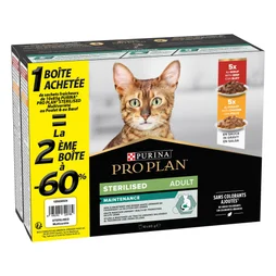 Pâtée chat adulte stériliser maintenance bœuf & poulet 10X85G+1-60%