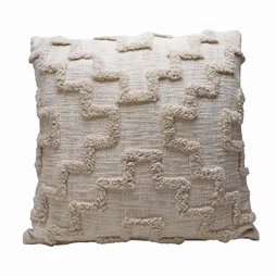 Coussin Labyrinthe, naturel l.50 x L.50 cm