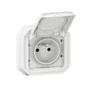 Prise avec terre étanche IP55 encastré PLEXO blanc