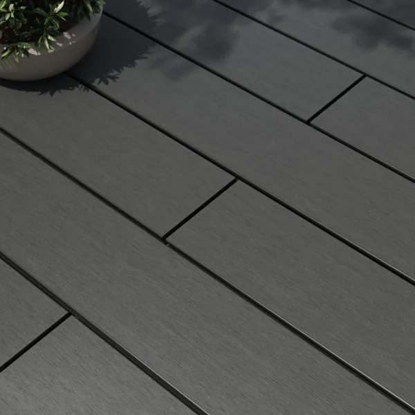 Planche terrasse composite Dolma, anthracite, 240x14,2x2,2 cm NATERIAL