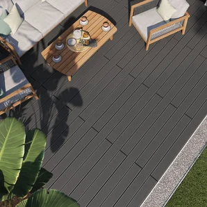 Planche terrasse composite Dolma, anthracite, 240x14,2x2,2 cm NATERIAL