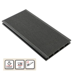 Planche terrasse composite Dolma, anthracite, 240x14,2x2,2 cm NATERIAL
