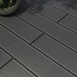 Planche terrasse composite Dolma, anthracite, 240x14,2x2,2 cm NATERIAL