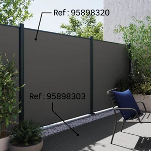 Planche terrasse composite Dolma, anthracite, 240x14,2x2,2 cm NATERIAL