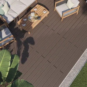 Planche terrasse composite Dolma, chocolat, 240x14,5x2,1 cm NATERIAL