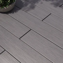 Planche terrasse composite Himya, gris clair, 240x14,2x2,2 cm NATERIAL