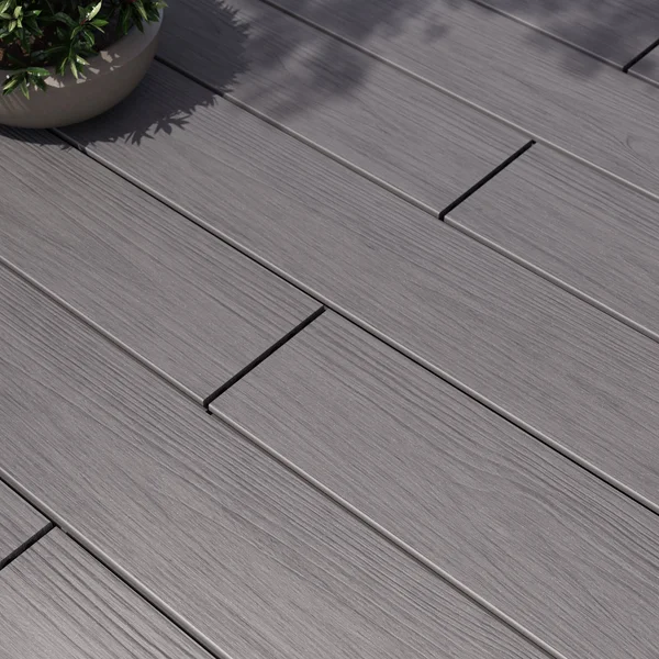 Planche terrasse composite Himya, gris clair, 240x14,2x2,2 cm NATERIAL