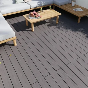 Planche terrasse composite Himya, gris clair, 240x14,2x2,2 cm NATERIAL