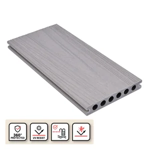 Planche terrasse composite Himya, gris clair, 240x14,2x2,2 cm NATERIAL
