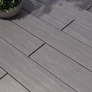 Planche terrasse composite Himya, gris clair, 240x14,2x2,2 cm NATERIAL
