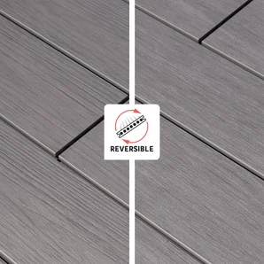 Planche terrasse composite Himya, gris clair, 240x14,2x2,2 cm NATERIAL