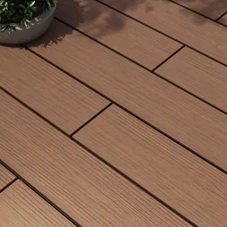 Planche terrasse composite Himya, teck, 240x14,2x2,2 cm NATERIAL
