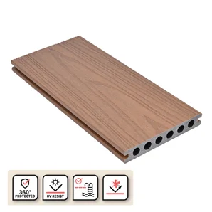 Planche terrasse composite Himya, teck, 240x14,2x2,2 cm NATERIAL