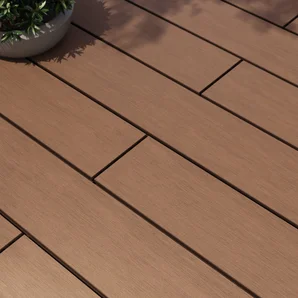Planche terrasse composite Himya, teck, 240x14,2x2,2 cm NATERIAL