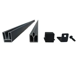 Profil haut et bas aluminium gris foncé 176x2,5x2,1cm NATERIAL