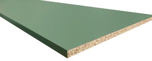 Tablette mélaminé, vert sauge mat, L.250 x l.50 cm x Ep.18 mm