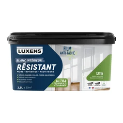Peinture mur, boiserie, radiateur blanc satin LUXENS Résistant 2.5L