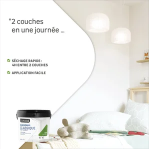 Peinture mur et plafond blanc satin LUXENS Classique, 10L