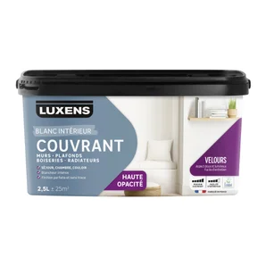 Peinture mur, plafond, boiserie blanc velours LUXENS Couvrant 2.5L