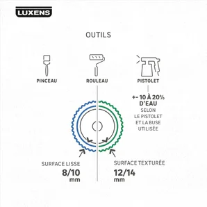 Peinture mur, boiserie, radiateur satin LUXENS Couvrant 10L+20% gratuit