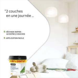 Peinture mur, boiserie blanc satin LUXENS Classique 10L+20% grautuit