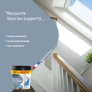 Peinture mur, boiserie, plafond blanc mat LUXENS Couvrant 10L+20% gratuit