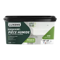 Peinture plafond blanc LUXENS Satiné Pièce humide 2.5L